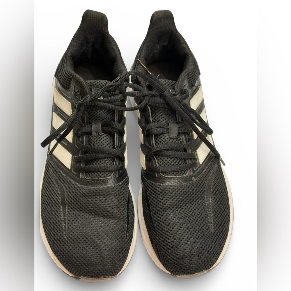 Adidas Running Shoes Mens Size 10 Black White Mesh Lace Up Athletic Sneakers